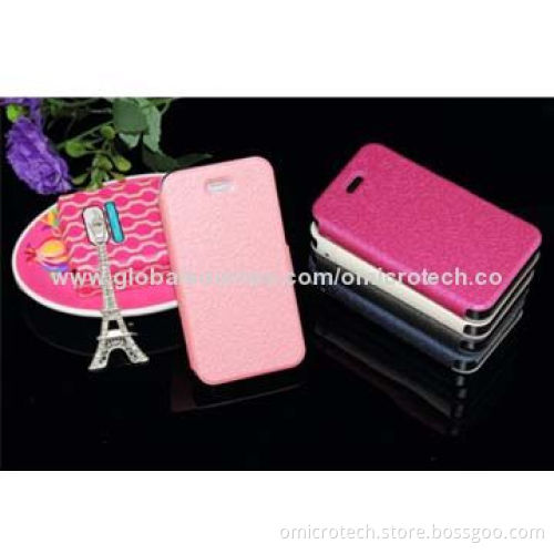 Leather Mobile Phone Cases for iPhone 4 & 5 with OEM Orders Welcomed